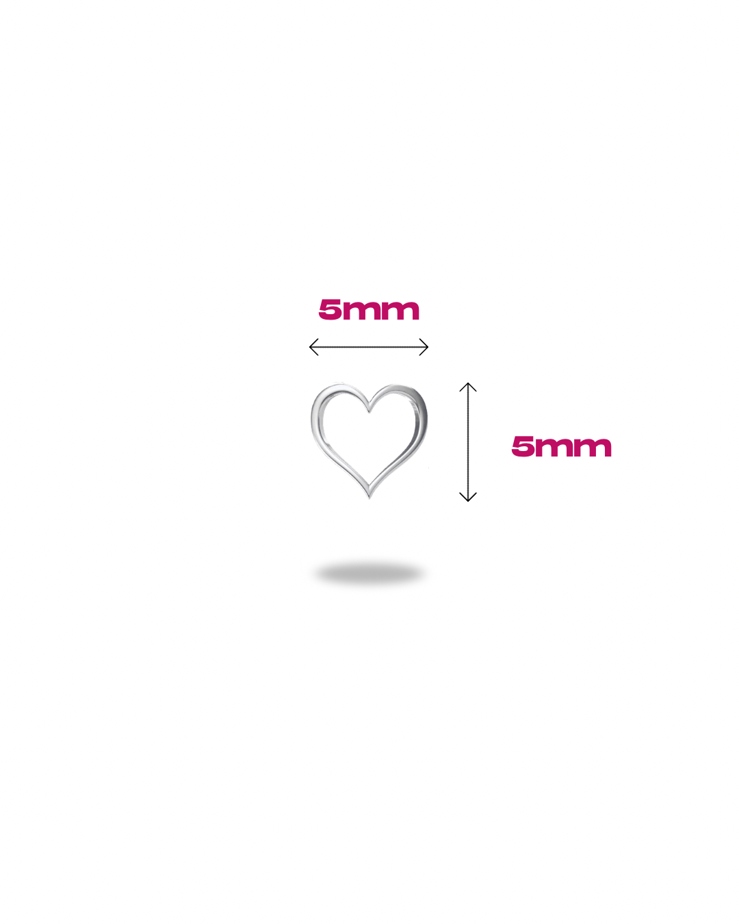 Hollow Romantic Heart 18ct White Gold