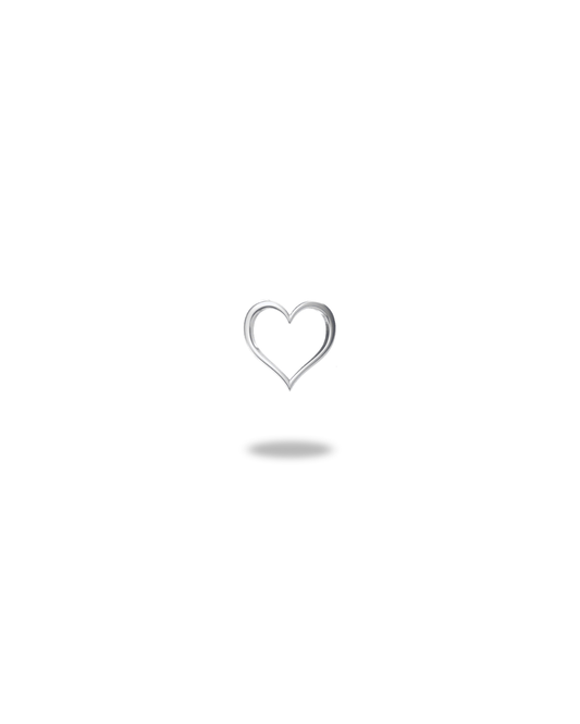 Hollow Romantic Heart 18ct White Gold