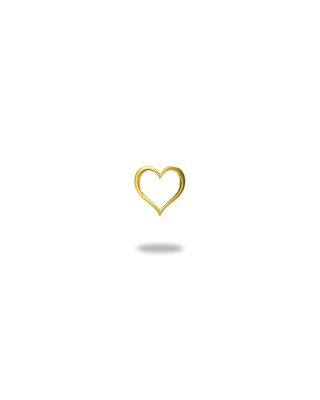 Hollow Romantic Heart 18ct Yellow Gold