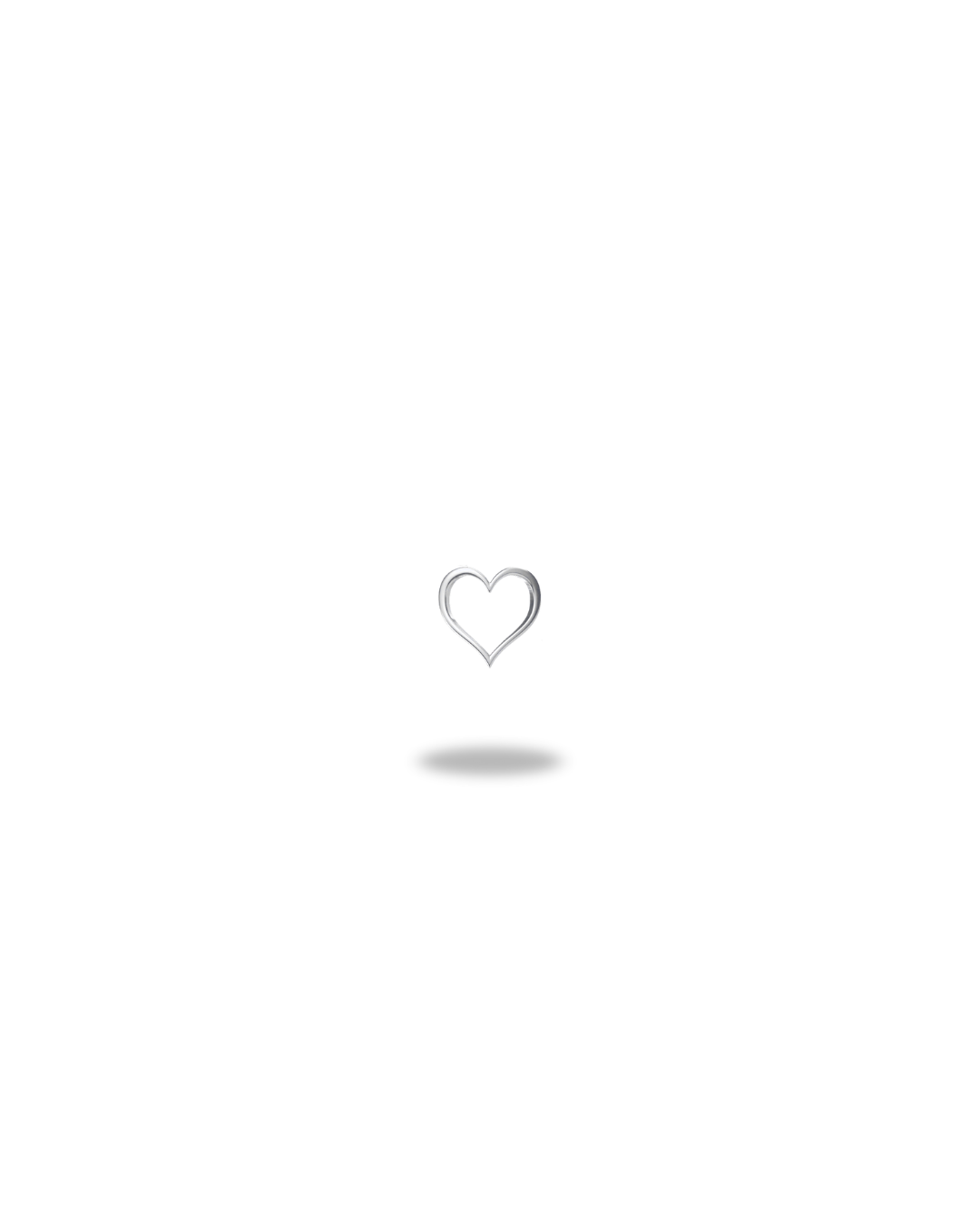 Mini Hollow Romantic Heart 18ct White Gold