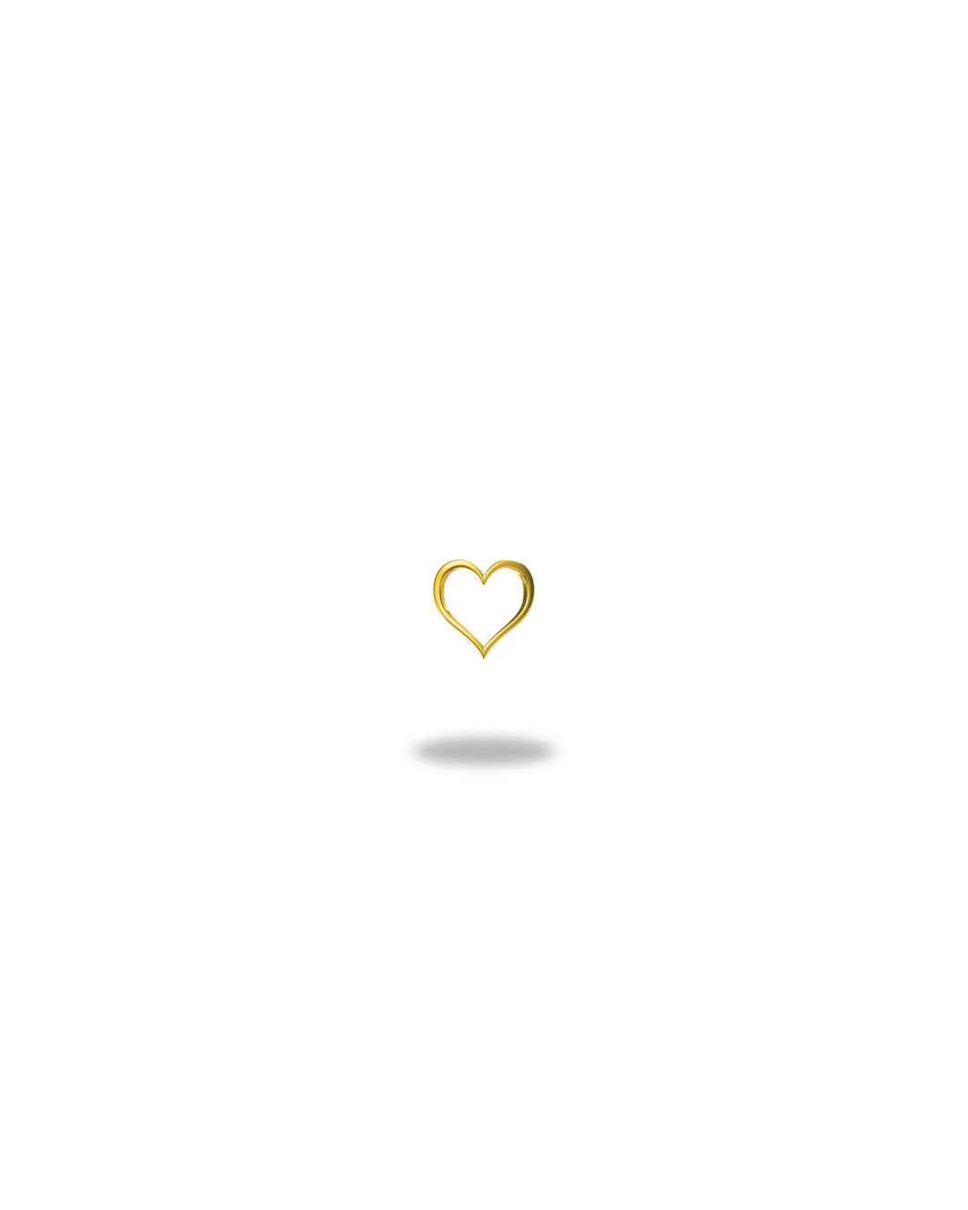 Mini Hollow Romantic Heart 18ct Yellow Gold