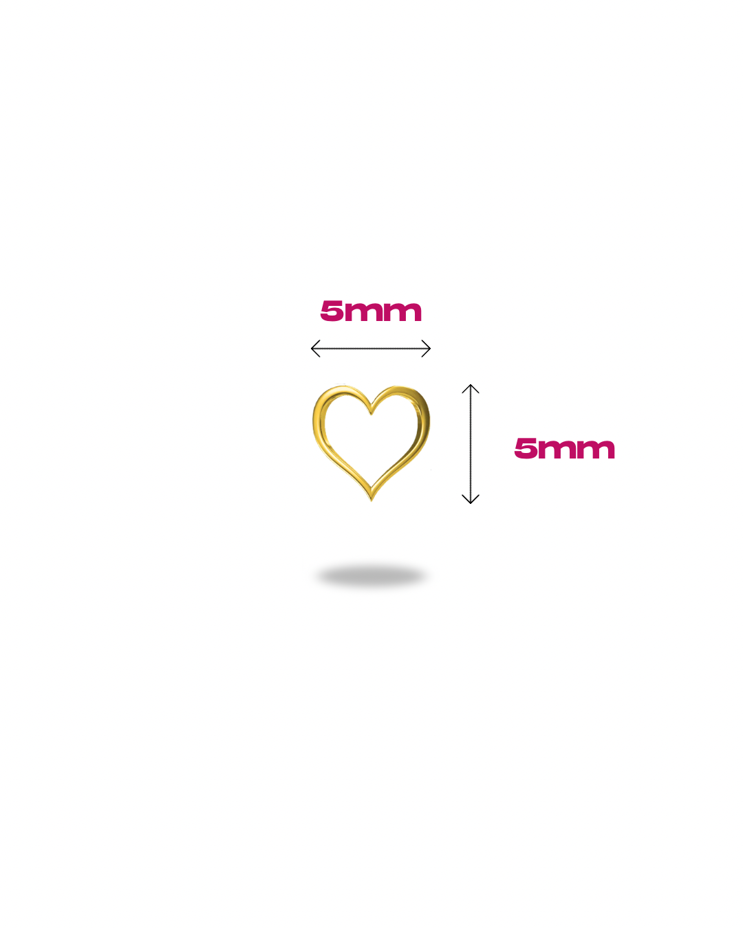 Hollow Romantic Heart 18ct Yellow Gold