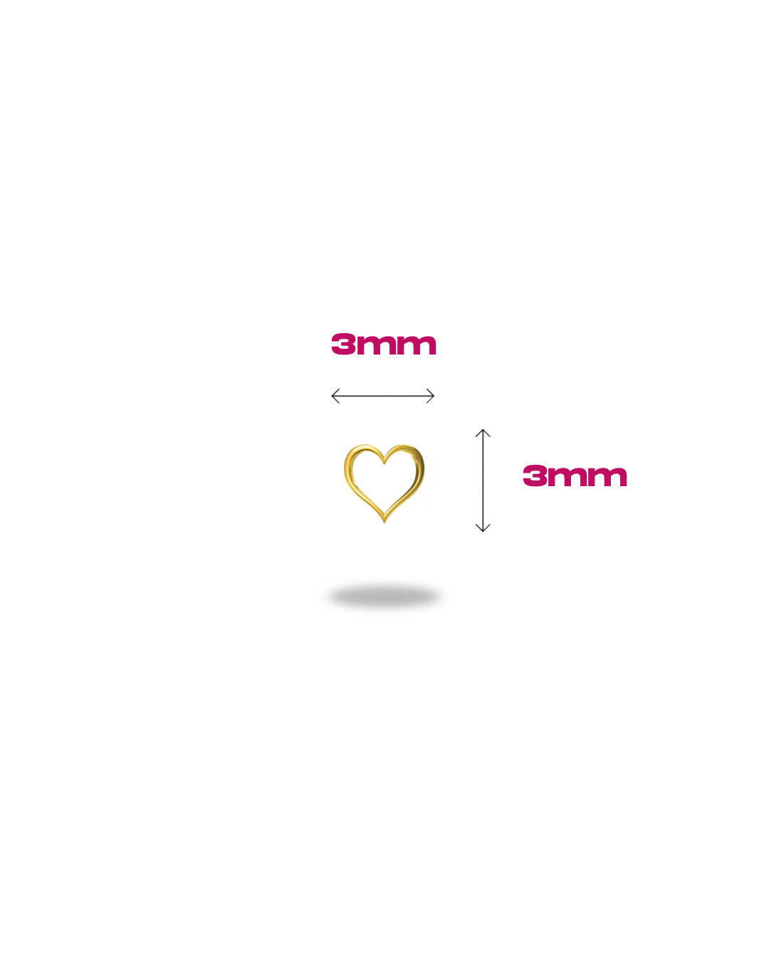 Mini Hollow Romantic Heart 18ct Yellow Gold